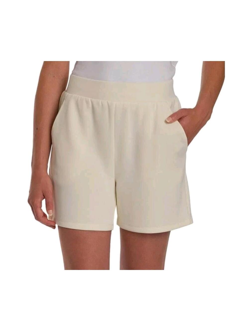 LazyPants Womens Shorts Yellow Luxe Pockets Stretch Soft Lounge Casual Soft